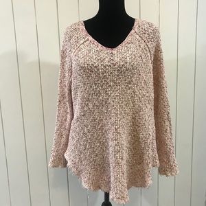 Free People pink Poppyseed long sleeved sweater C